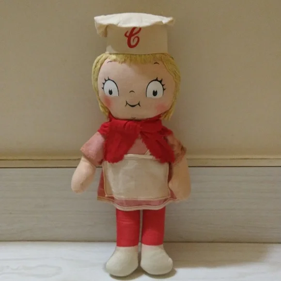 Vintage Knickerbocker Campbells Soup Kid Girl Fabric 12” Rag Doll Cloth Chef - Picture 1 of 5